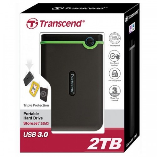 2TB Transcend StoreJet 25M3 USB 3.0 Portable Hard Drive